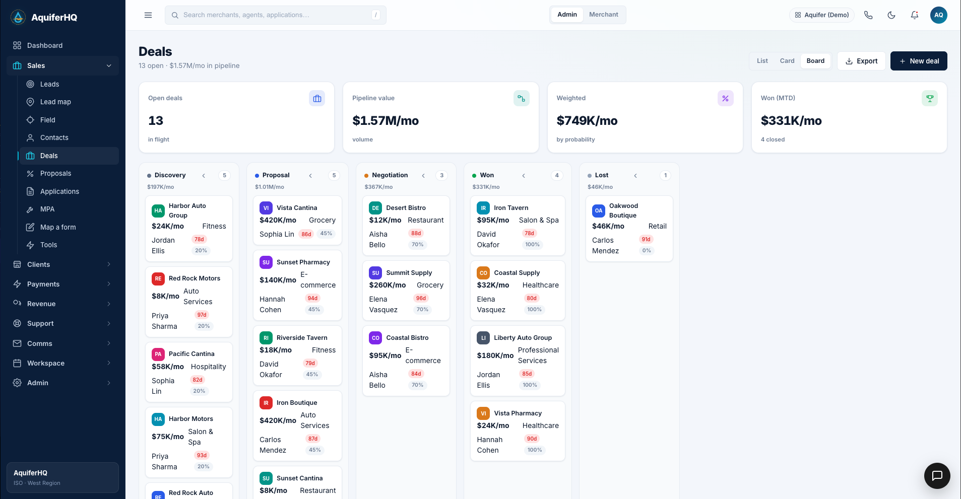 Deals in AquiferHQ